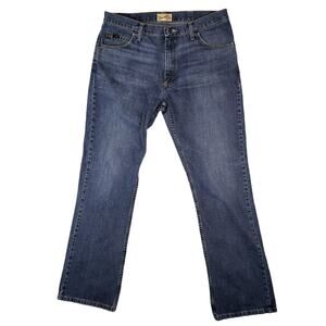 Wrangler Jeans Mens 36x34 20X 02 Competition Slim Fit Boot Cut 02MWXDL Distress